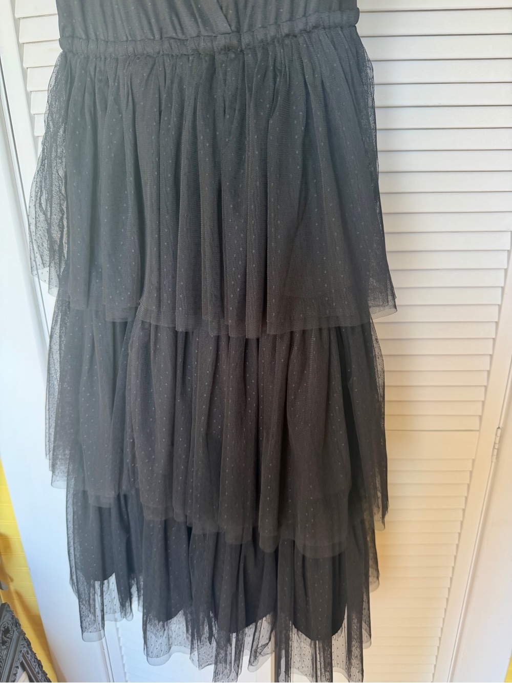 In Bloom Black V-Neck Maxi Tulle Dress - Picture 4 of 11